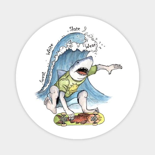 Shark Skate Shirt Magnet by JRWorks_
